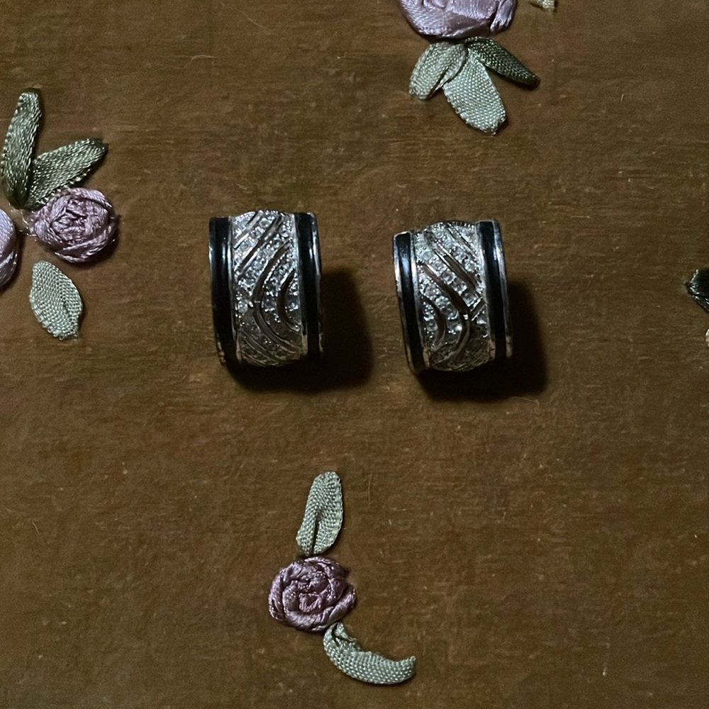 Black and silver earrings